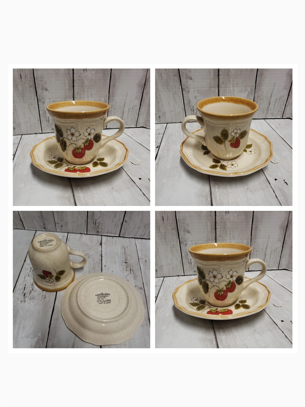 Mikasa Strawberry Festival
2 Cups & 2Saucers EB 801 Made In Japan Vintage